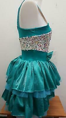 Pre-Owned Costume Curtain Call  E1787 Medium Child Teal  Jazz
