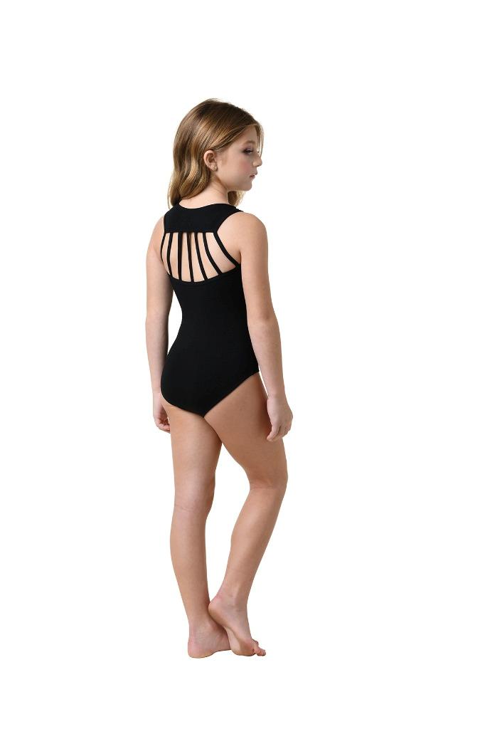 New Leotard Danz N Motion 2409C Child Sizes Black Strappy Ballet Jazz