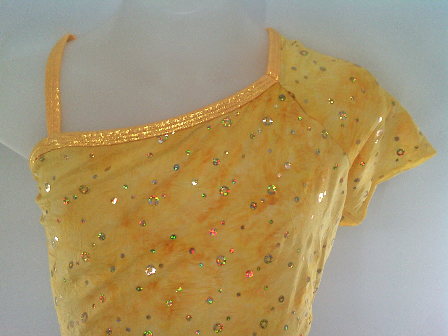 Pre-Owned Costume AWCT   XL Child Yellow Romper Jazz Tap Sequins