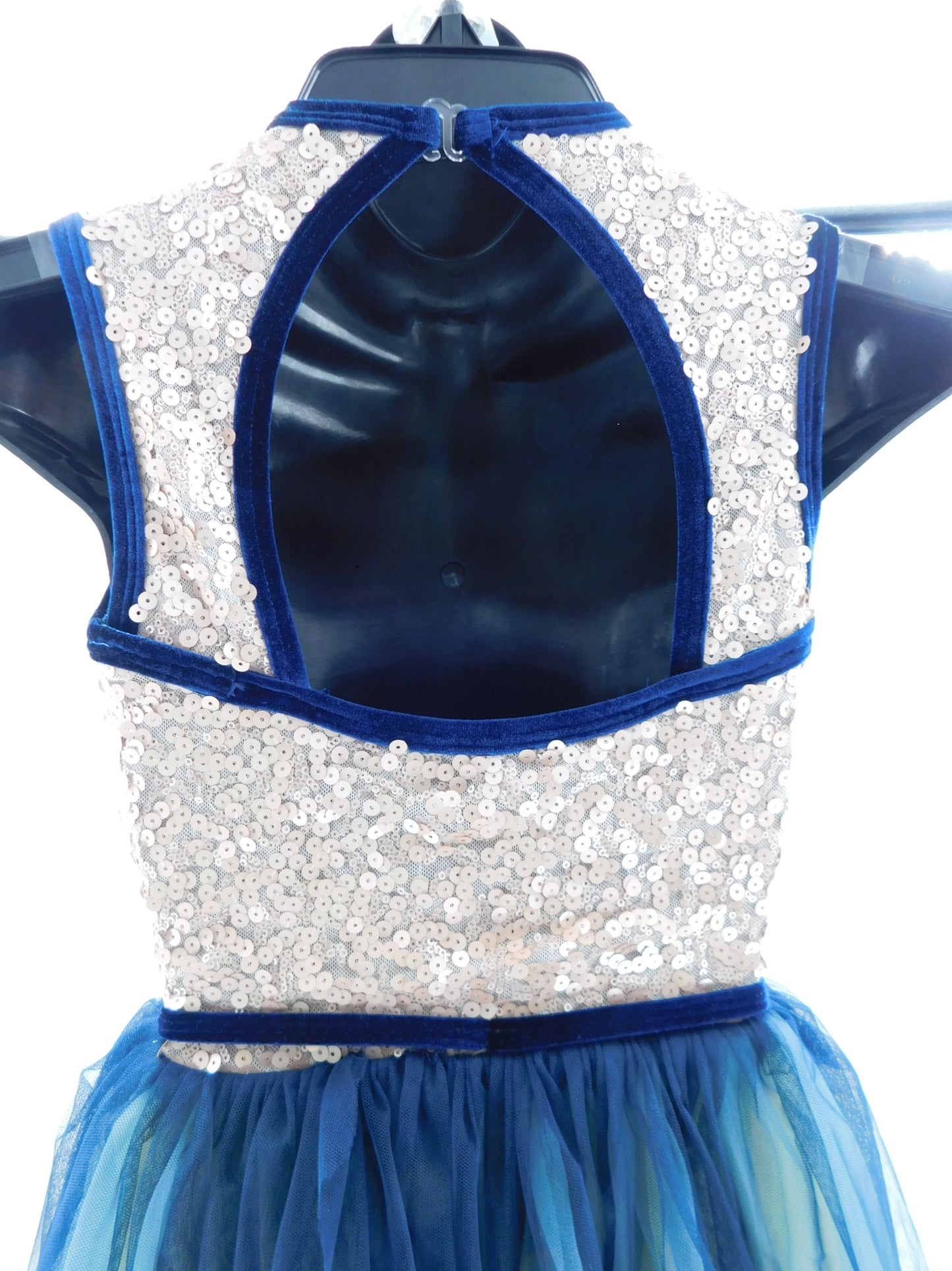 Pre-Owned Costume Curtain Call  C482 Large Child Gold-Navy Blue  Ballet