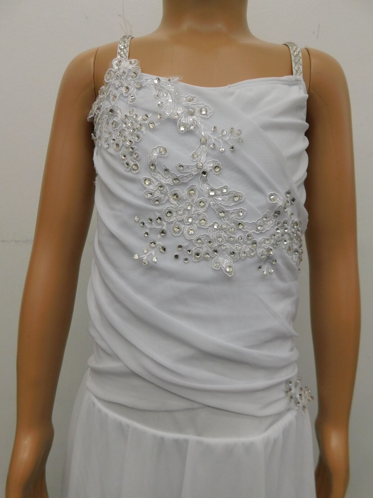 Pre-Owned Costume Revolution  RC22824 XL Child White Dress Lyrical Stone Applique