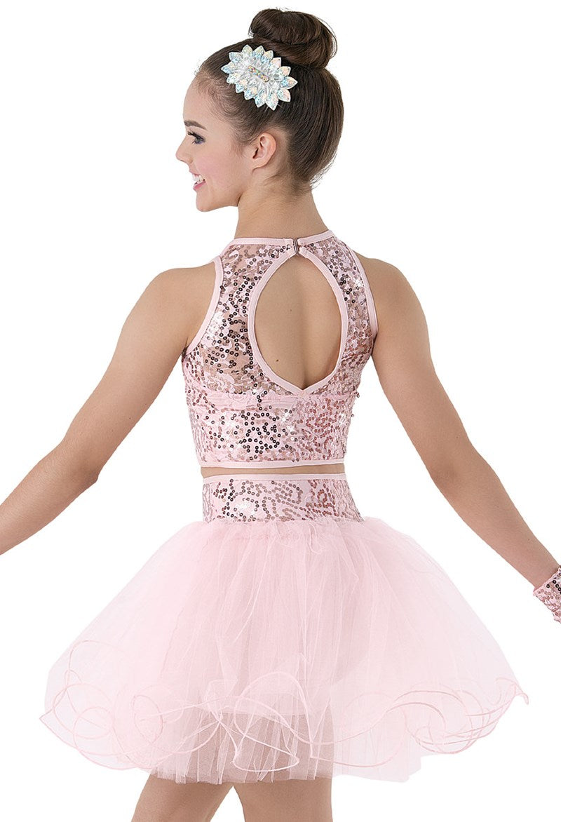 Pre-Owned Costume Weissman  8526 Small Adult Periwinkle  2pc Top & Tutu Contemporary Sequins