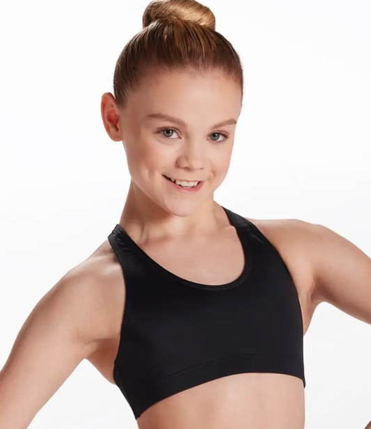 Pre-Owned Sports Bra Balera  MT12116 Large Child Black  Jazz Cheer