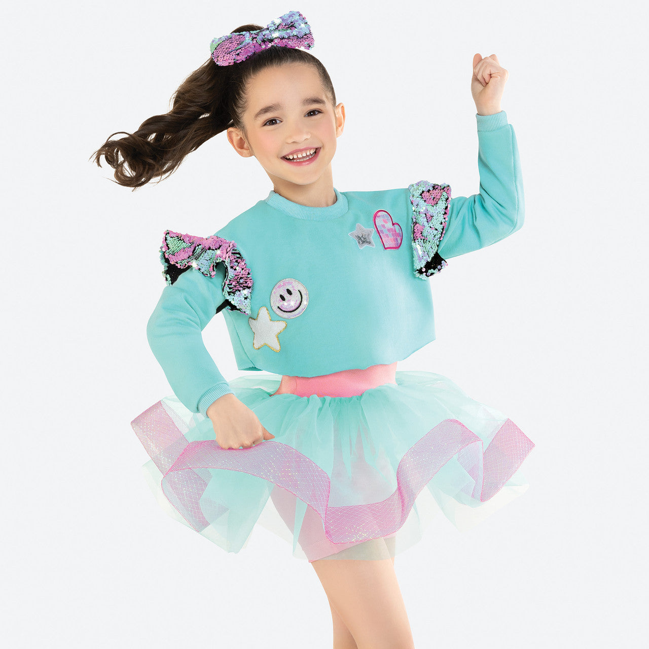 Pre-Owned Costume Revolution  RC23510 Medium Child Green Tutu Hip Hop Sequin