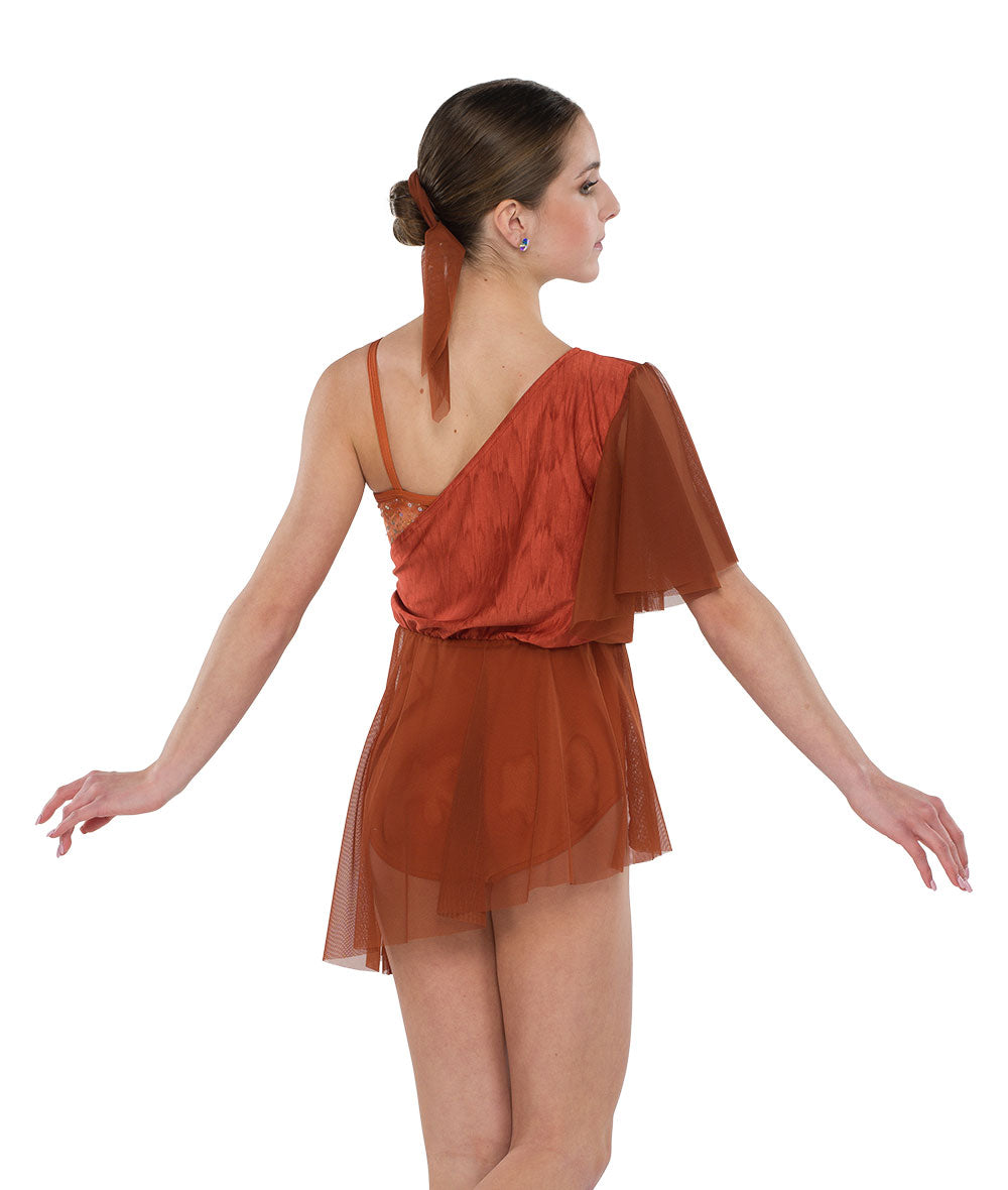 Pre-Owned Costume AWCT  V2594 Large Adult  Rust Draping Lyrical  Sequin