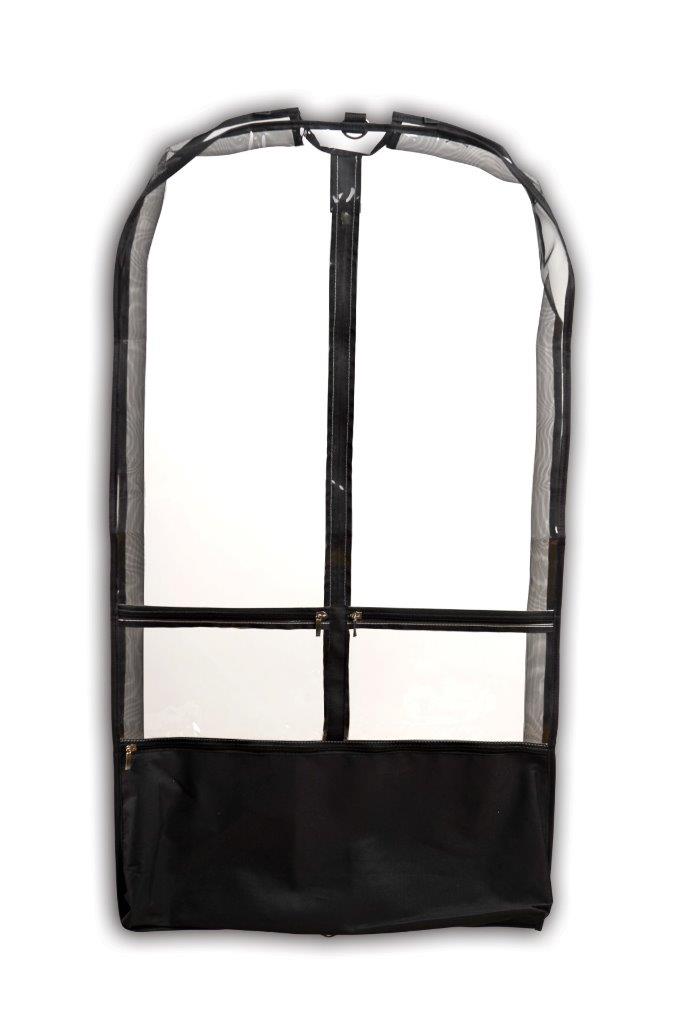 New Garment Bag Danz N Motion Clear with colorful Gusset and Pockets
