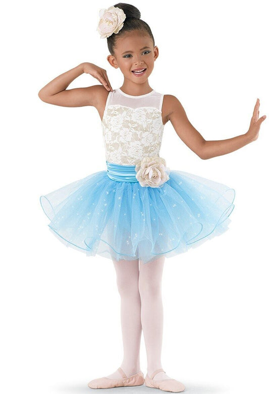 Pre-Owned Costume Weissman  9507 Small Child Lt Blue Tutu Dress Ballet Glitter