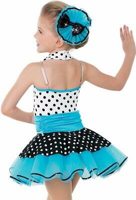 Pre-Owned Costume Intermediate Child Pink Weissman 7184 Jazz Tap Clogging Musical Theater Polka Dot Dress