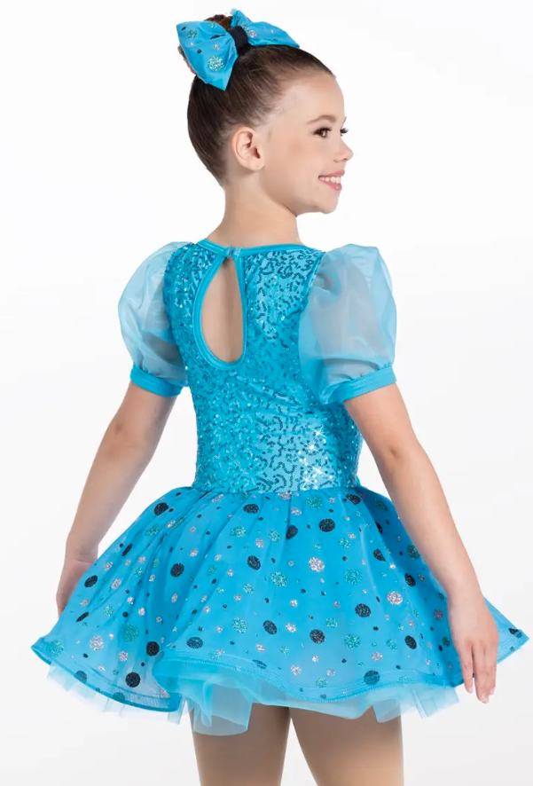 Pre-Owned Costume Weissman  14373 Small Child Red Polka Dot Jazz Tap Sequin