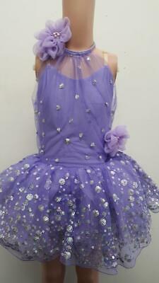 Pre-Owned Costume Gallery  19502 Small Child Lavender Tutu Dress Ballet Pageant Glitter