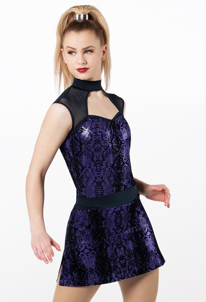 Pre-Owned Costume Weissman  13645 Large Adult Purple Dress Jazz Sequin