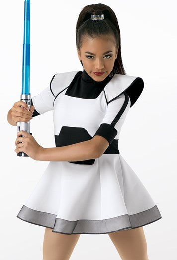 Pre-Owned Costume Weissman  10679 Medium Child White Dress Jazz  Storm Trooper