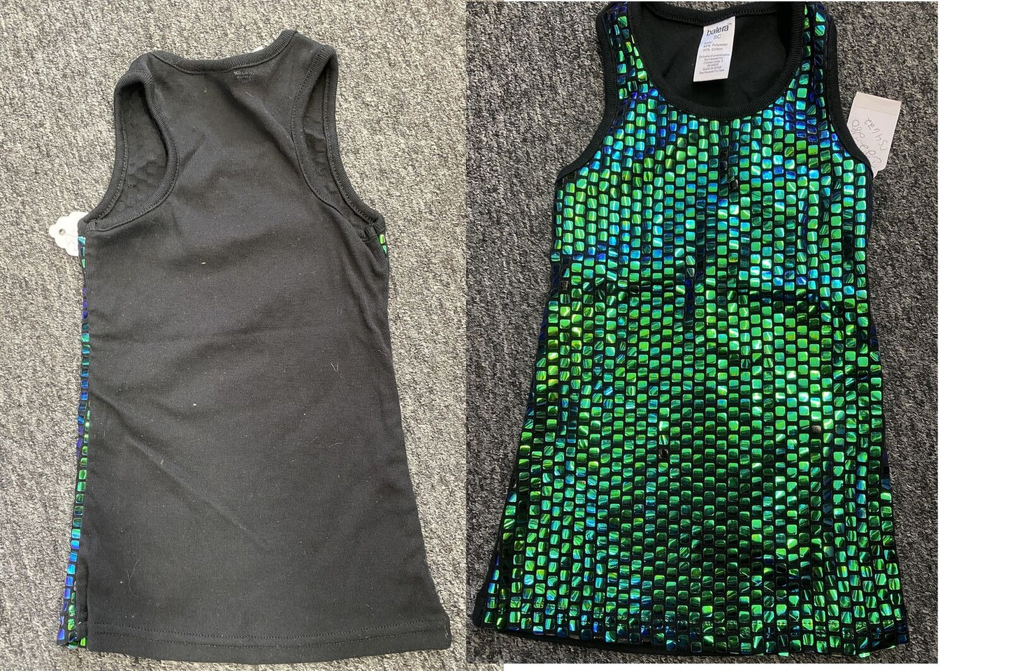 Pre-Owned Tank Top Balera  PT7566 Medium Child Black Green  Hip Hop Tap