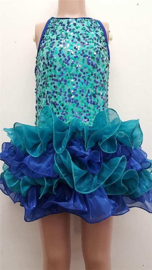 Pre-Owned Costume Curtain Call E2016 Medium Child Teal Green Blue Ballet