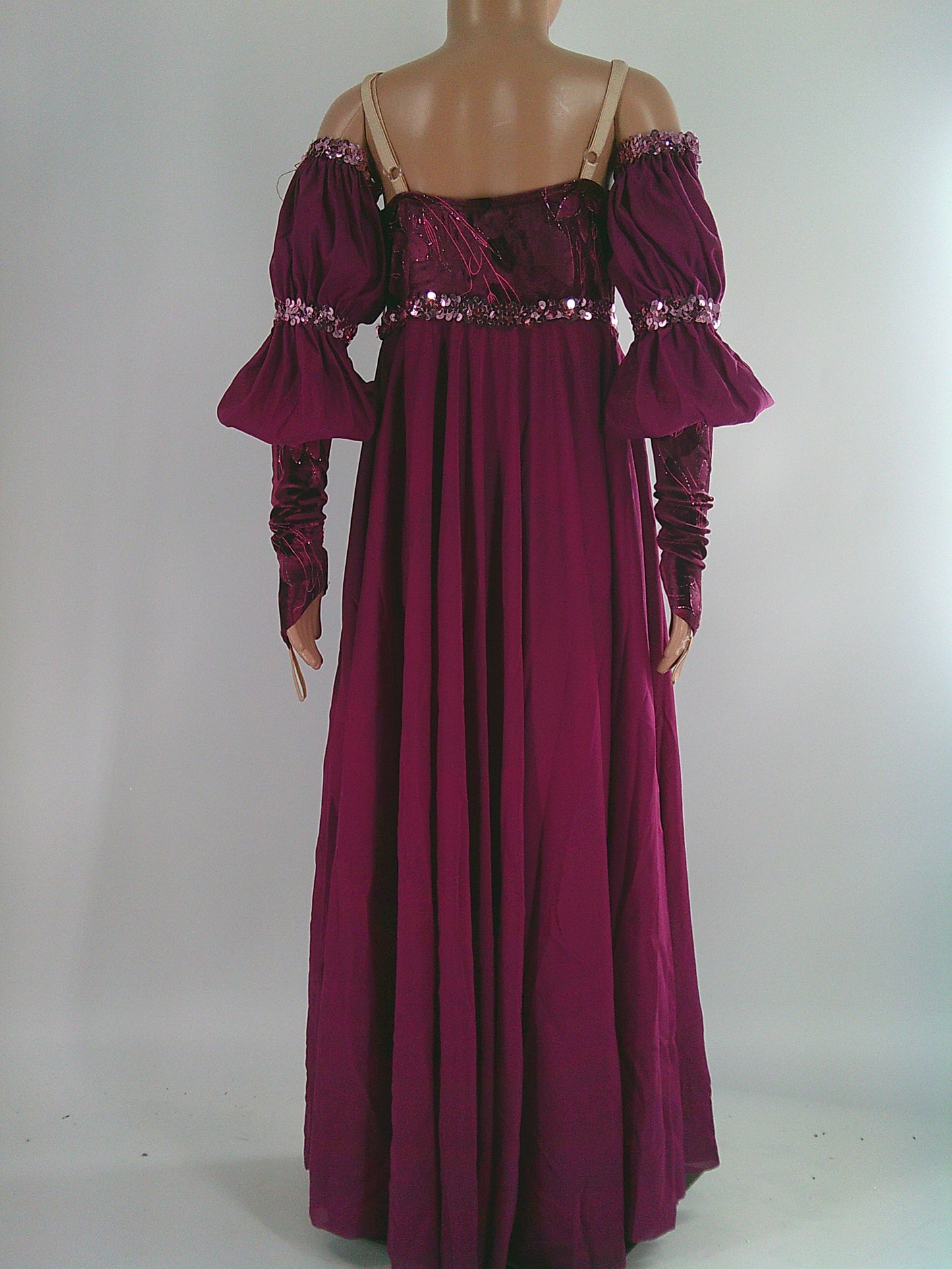 Pre-Owned Costume Dansco   Medium Child Burgundy Dress Lyrical Sequin 1