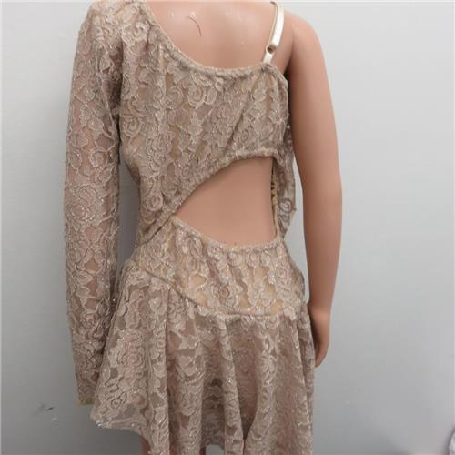 Pre-Owned Costume Large Child Beige Costume Gallery 16511 Lyrical Glitter Lace Shorts