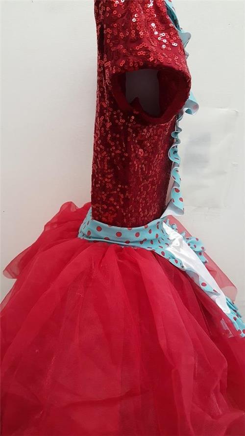 Pre-Owned Costume Curtain Call  E1571 Large Child Red  Jazz