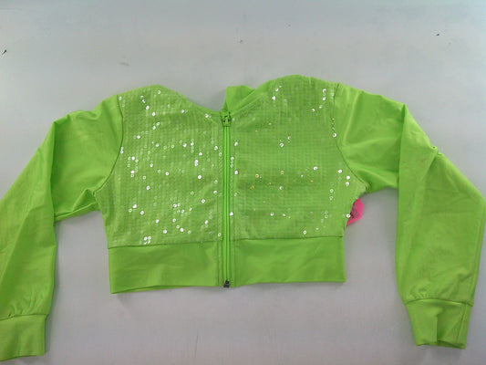 Pre-Owned Crop Jacket No Tag   Large Child Lime Green  Jazz