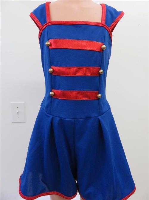 Pre-Owned Costume Large Child Blue Curtain Call E058 Jazz Tap Musical Theater Bellhop Overalls