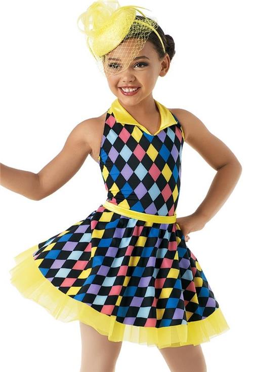 Pre-Owned Costume Weissman  10284 Small Child Colorful Dress Jazz Tap Clown