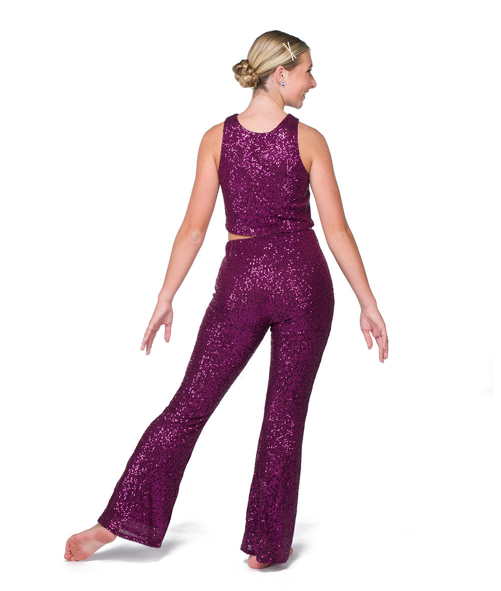 Pre-Owned Costume Medium Adult Teal A Wish Come True 25107 Jazz Tap Contemporary Sequin 2 pc Shiny