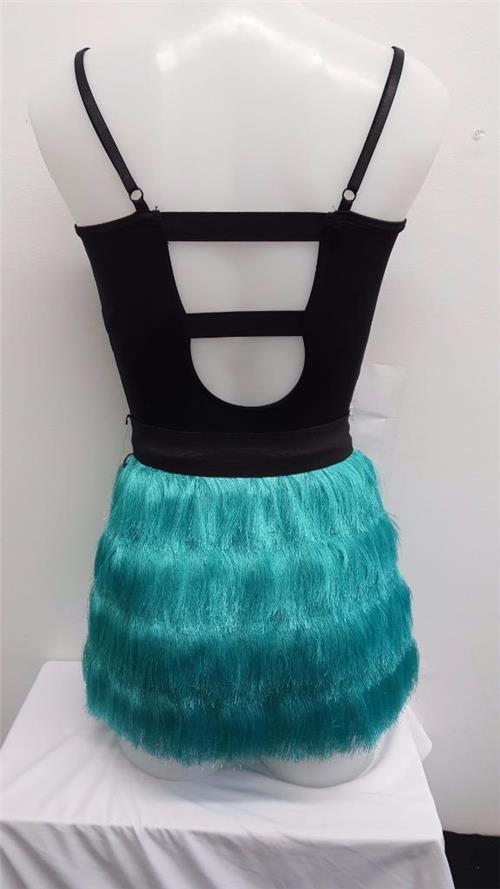 Pre-Owned Costume Weissman  6887 XL Child Green Fringe Jazz Sequin