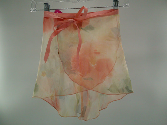 Pre-Owned Skirt Capezio One Size Adult Peach Floral Ballet Pointe