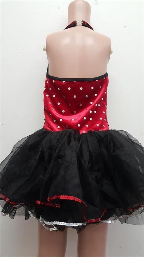 Pre-Owned Costume Curtain call  E1866 Large Child Red Tutu Jazz Sequin