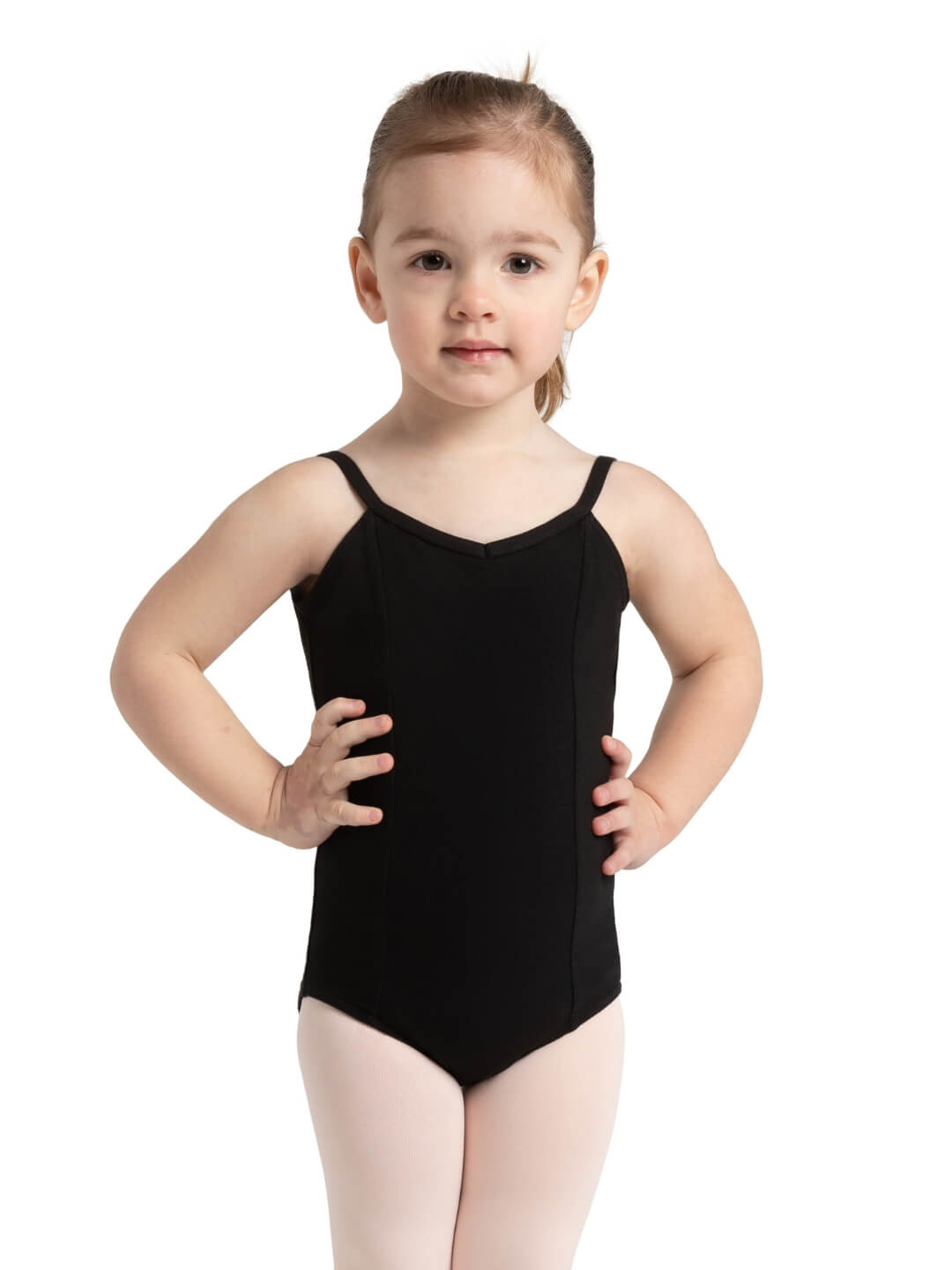 Pre-Owned Leotard Capezio CC101C Medium Child Black Ballet Camisole Princess seams