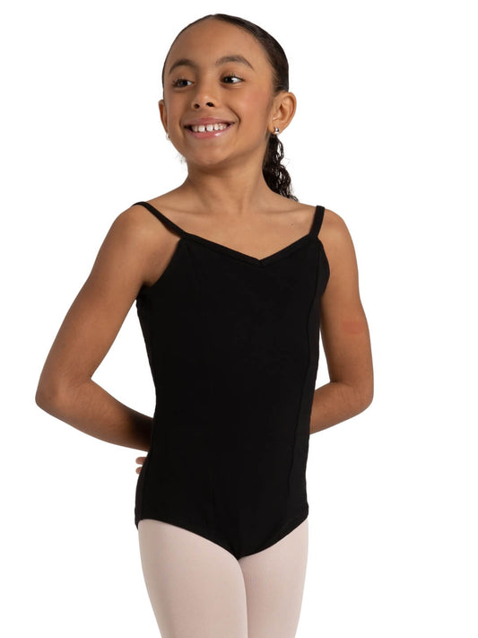 Pre-Owned Leotard Capezio CC101C Medium Child Black Ballet Camisole Princess seams