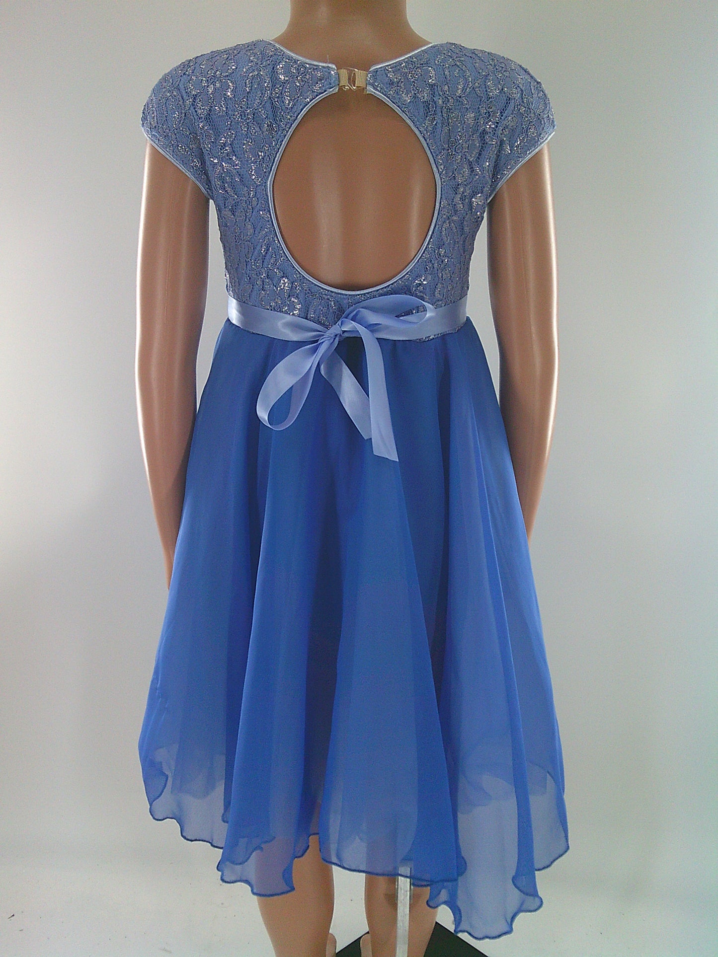 Pre-Owned Costume Revolution  RC17132 Small Child Blue Glitter Lace Lyrical  Glitter
