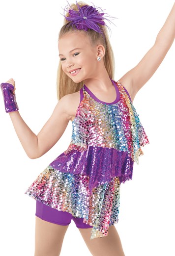 Pre-Owned Costume Weissman  9320 Medium Child Purple   Jazz Tap Sequin