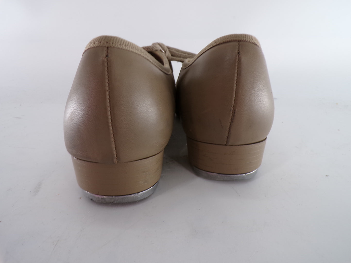 Pre-Owned Tap Shoes Capezio Adult 7M Tan Oxford Leather Lace Up Full Sole