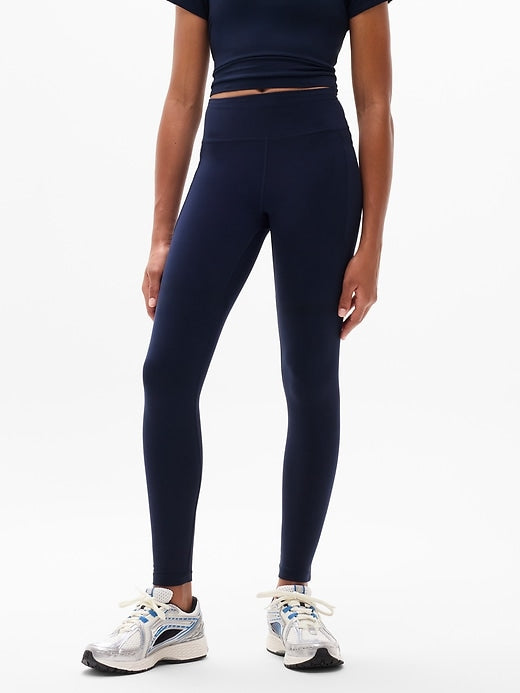 Pre-Owned Athleta Girl Solid Navy Blue Leggings Small Size 7 Girl's