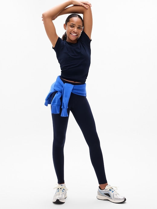 Pre-Owned Athleta Girl Solid Navy Blue Leggings Small Size 7 Girl's