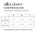 NEW Dance Turning Compression Socks by Silky Black or Beige with Grips