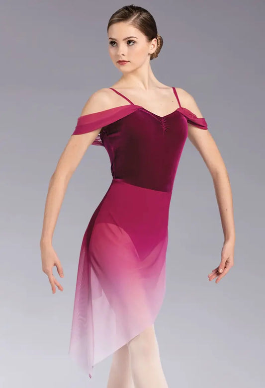 Pre-Owned Costume Small Adult Pink Balera D11769 Lyrical Contemporary Ballet Ombre Flowy Dress