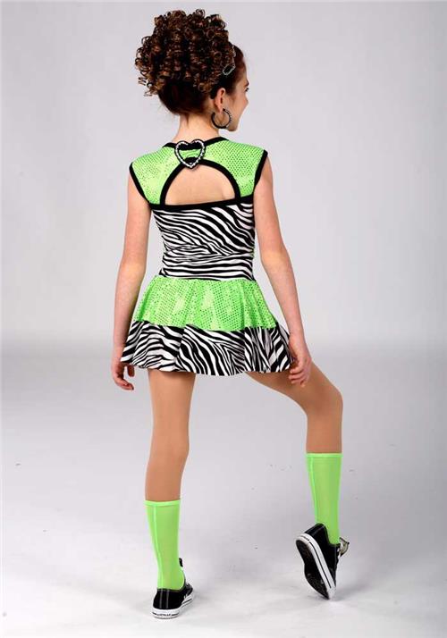 Pre-Owned Costume Wish Come True  12692 Large Child Green Dress Jazz Sequin