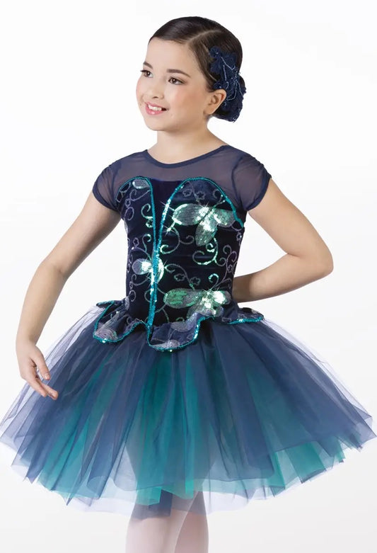 Pre-Owned Costume Weissman  14649 6X-7 Child Blue Tutu Ballet  Sequin