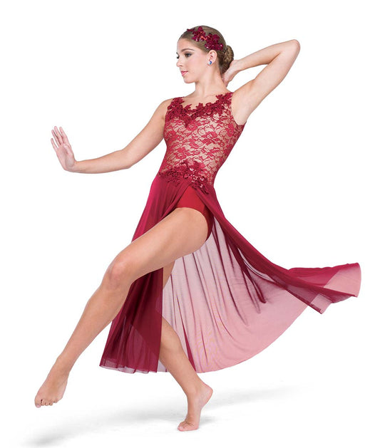 Pre-Owned Costume Small Adult Burgundy A Wish Come True 24114 Lyrical Contemporary Ballet