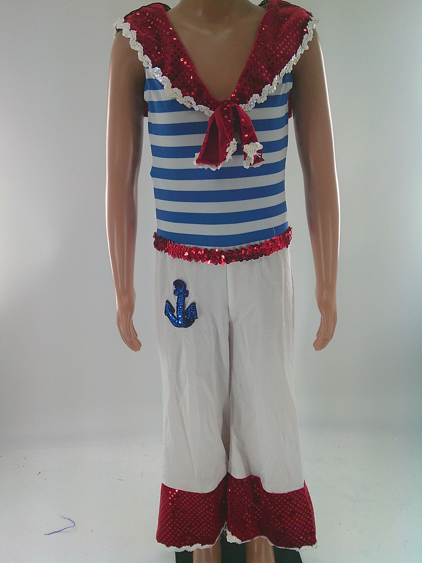 Pre-Owned Costume Dansco 548 Medium Child Red Sailor Jazz Sequin