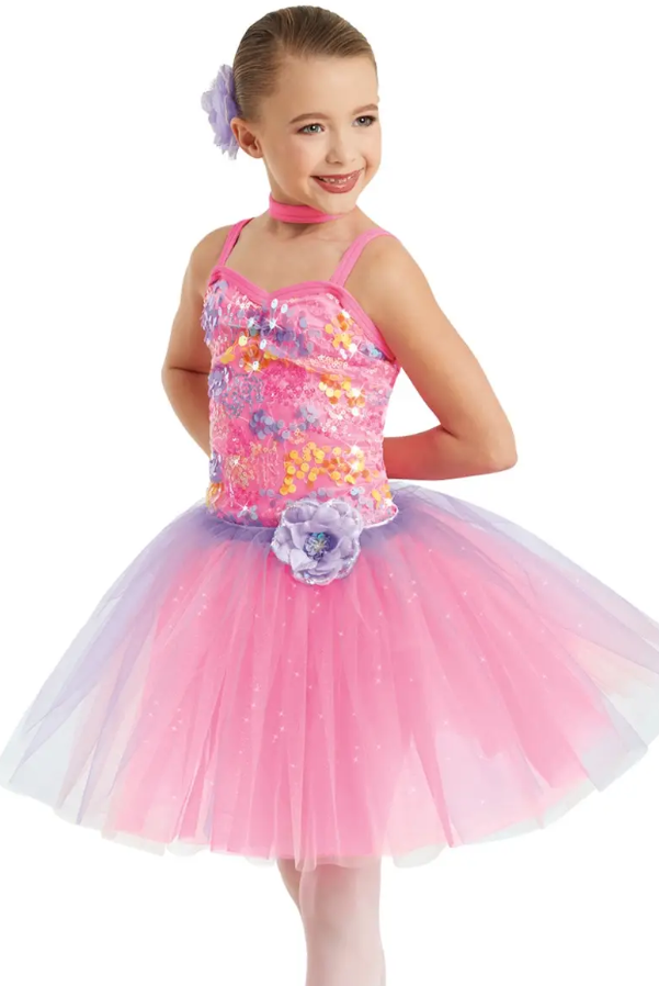 Pre-Owned Costume Weissman  11049  Pink 3in1 Jazz Tap Ballet Sequin