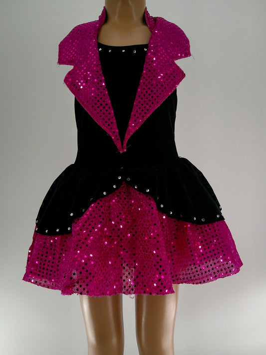 Pre-Owned Costume Weissman  4018 Small Child Pink Tutu Jazz Tap Sequins