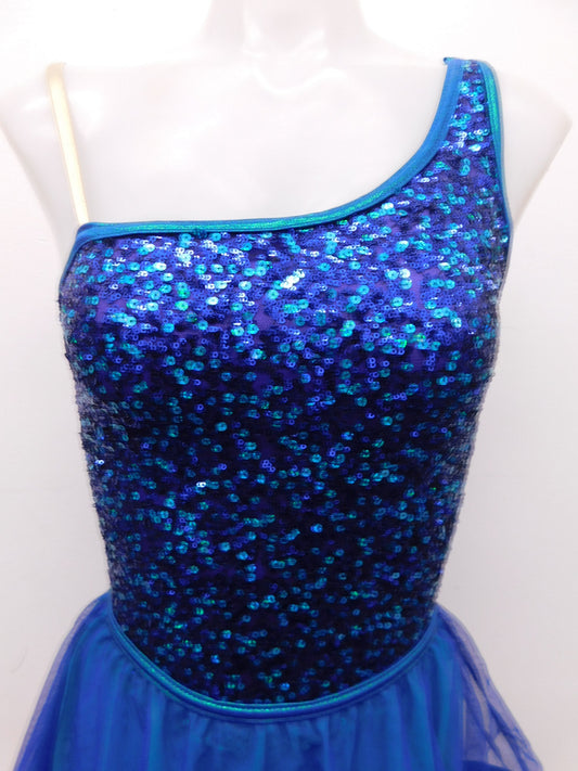 Pre-Owned Costume Costume Gallery  16385 Large Adult Blue  Dress Jazz Sequin