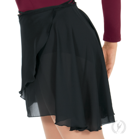 Pre-Owned Wrap Skirt Eurotard  10126 L/XL Adult Black  Ballet Pointe