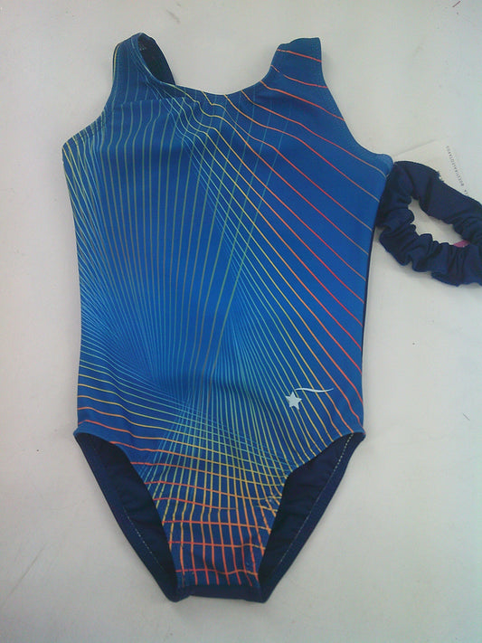 New Leotard Destira On the Bright Side Child XS Blue Gymnastics
