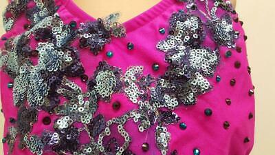 Pre-Owned Costume Glamour   Medium Child Pink 2 pc Jazz Sequin