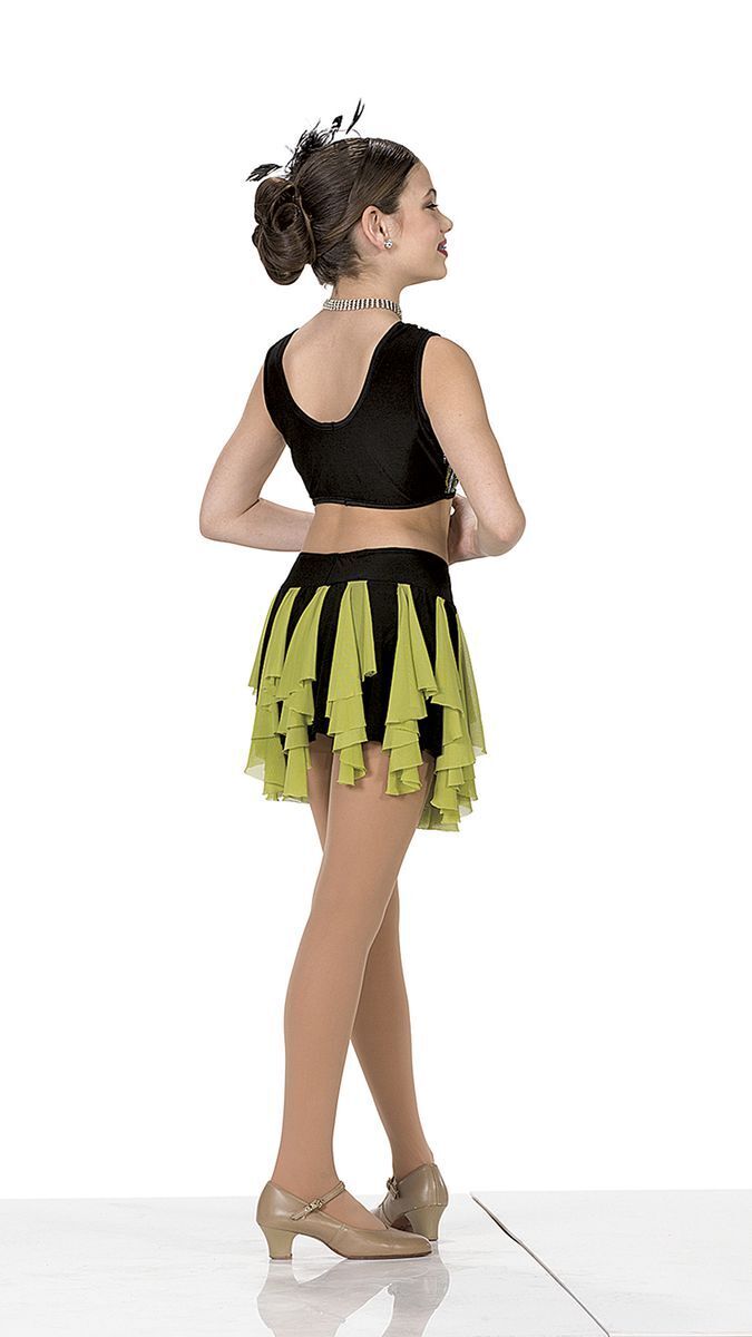 Pre-Owned Costume Art Stone 2358 Small Adult Green 2Pc Jazz Sequins