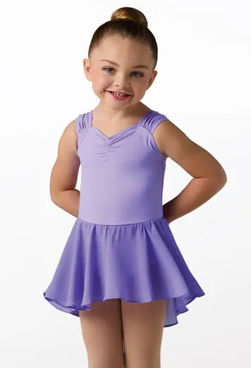 NEW D9487-Dress - Shirred Sleeve & Hi Low Skirt