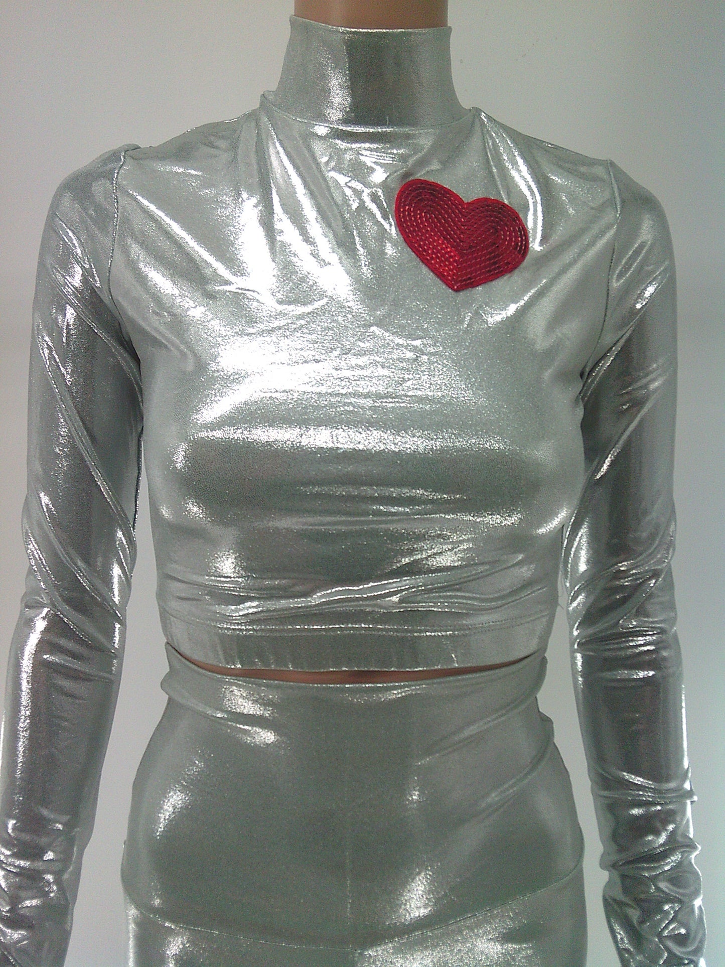 Pre-Owned Costume Balera  ML12486 Small Adult Silver 2 pc Jazz Tap Metallic Tin Man